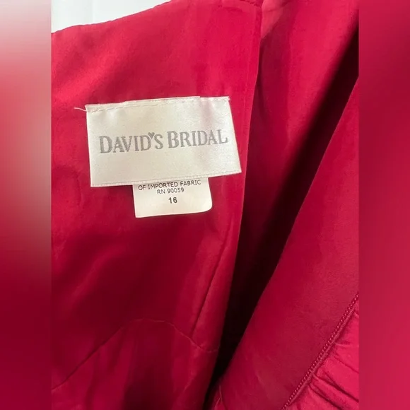 Candy Apple Red David’s Bridal Cocktail Dress - Picture 3 of 4